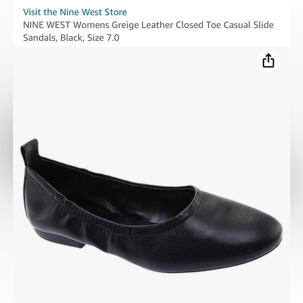 NINE WEST Womens Leather Closed Toe Casual Slide Sandals, Black, Size 7